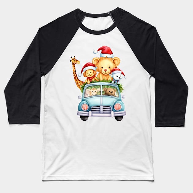 Christmas Animal Safari #3 Baseball T-Shirt by Chromatic Fusion Studio